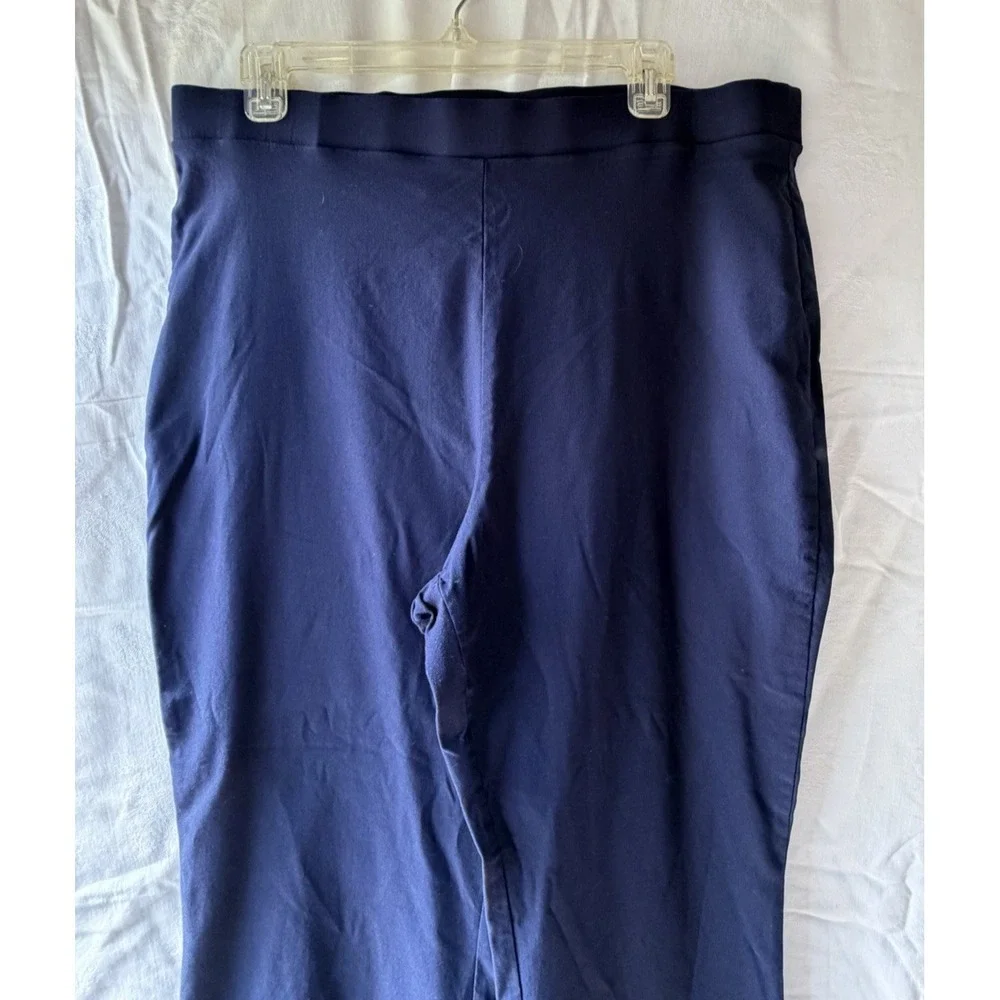 Crown & Ivy Womens Ankle Pants‎ Navy Blue Stretch Pull On Elastic Waist XXL